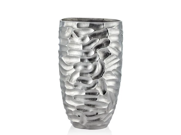 Lamedore Comb Gümüş Büyük Vazo 22 x 27 x 43 Cm ürün görseli 1
