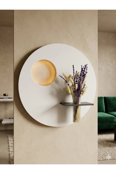 SERENGETI ART SÜMBÜL (50 CM) AHŞAP PİLLİ LEDLİ İSKANDİNAV TARZI DUVAR RAFI MODERN ÇİÇEKLİK ürün görseli 1