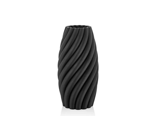 Lamedore Helical Siyah 3d Küçük Vazo 18x18x38 Cm ürün görseli 1