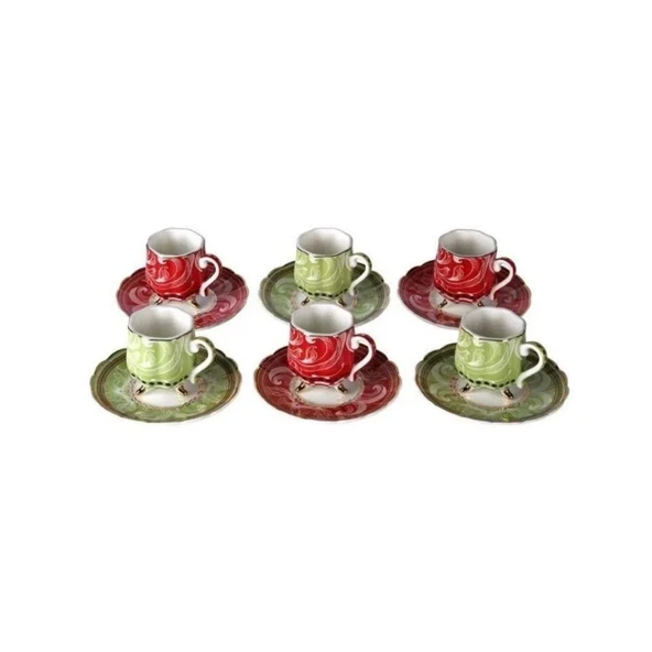 Lucky Art Lancelot Bone 6lı Ayaklı Kahve Fincanı Seti ürün görseli 1