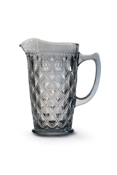 Easy Life Rölyef Süslemeli Cam Sürahi. Mavi - 1.500 ml ürün görseli 1