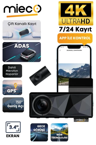 Mieco A11 Ön ve Arka Araç Kamerası Seti - Resim 2