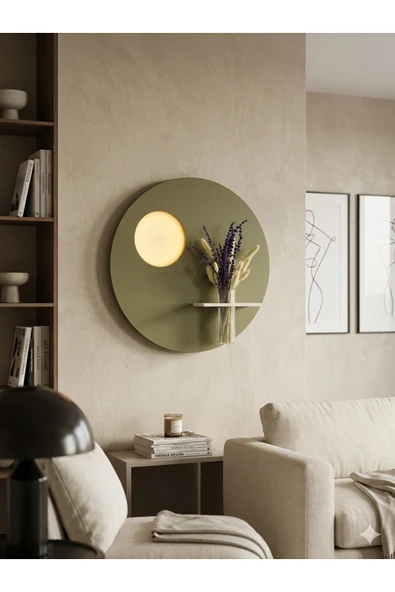 SERENGETI ART SÜMBÜL (50 CM) AHŞAP PİLLİ LEDLİ İSKANDİNAV TARZI DUVAR RAFI MODERN ÇİÇEKLİK ürün görseli 1