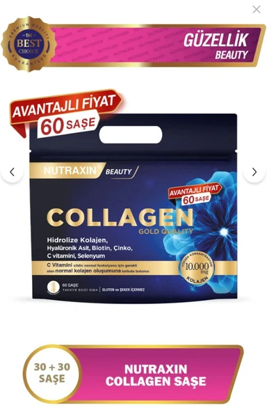 Nutraxin Collagen Gold Quality Hidrolize Kolajen 60 Saşe ürün görseli 1