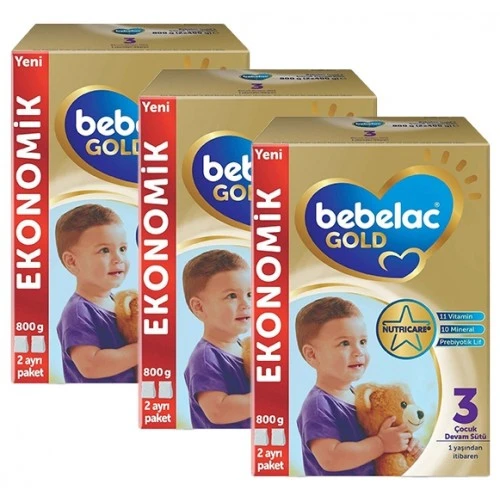 Bebelac Gold 3 Çocuk Devam Sütü 800 gr - 3 Adet ürün görseli 1