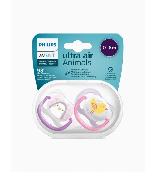 Philips Avent Ultra Air Animals 2li Emzik 0-6 Ay - Kız ürün görseli 1