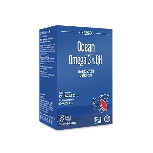 Orzax Ocean Omega 3 & QH Takviye Edici Gıda 30 Kapsül ürün görseli 1
