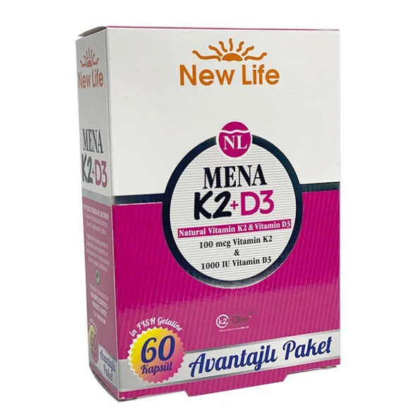 New Life Mena K2+D3 60 Kapsül ürün görseli 1