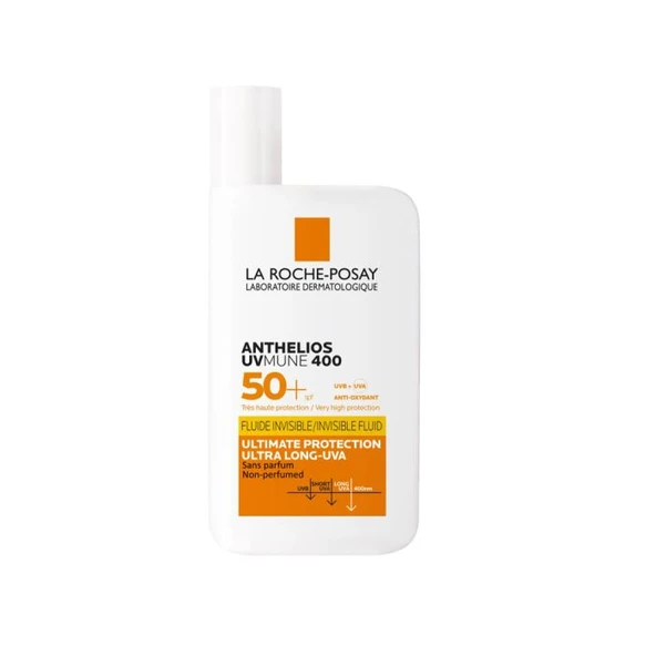 La Roche-Posay Anthelios UVmune 400 Fluid İnvisible Spf 50+ 50 ml UVA Korumalı G&uumlneş Koruyucu ürün görseli 1