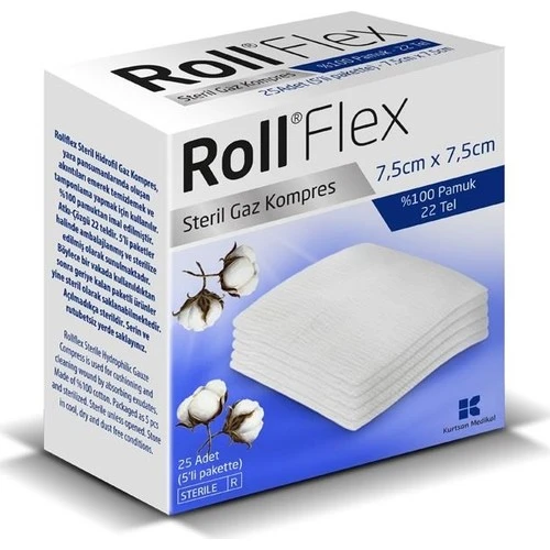 Roll Emici Gaz Kompres 7.5 cmx7.5 cm 25 Adet ürün görseli 1