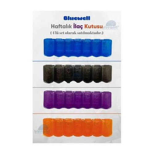 Bluewell Renkli Haftalık İlaç Kutusu 24'lü ürün görseli 1