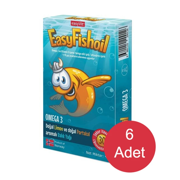 Easy Fish Oil Omega 3 Çiğnenebilir 30 Jel Tablet - 6 Adet ürün görseli 1