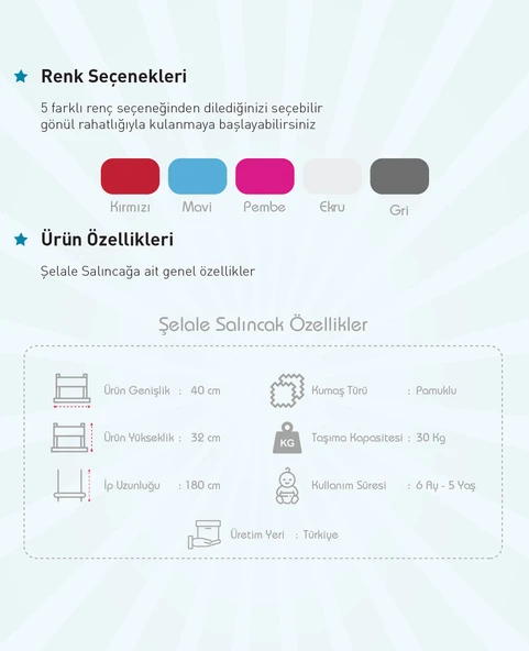 Holmen Şelale Salıncak - Kırmızı - Resim 3