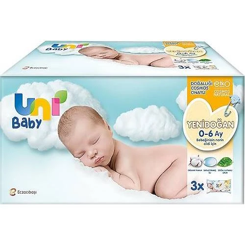 Uni Baby Yenidoğan 40 Yaprak 3lü Paket Islak Mendil ürün görseli 1
