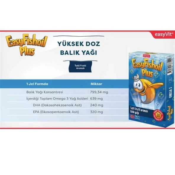 EasyFishoil Plus Tutti Frutti Çiğnenebilir Jel Tablet ürün görseli 1