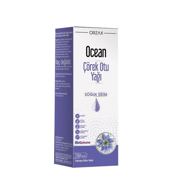 Orzax Ocean Çörekotu Yağı 150 ML Sıvı ürün görseli 1