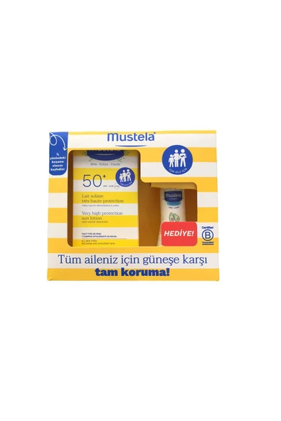 MustelaSpf50+ Çok Yüksek Koruma Faktörlü Güneş Losyonu 100ml + Hydrabebe Vücut Losyonu 50ml ürün görseli 1