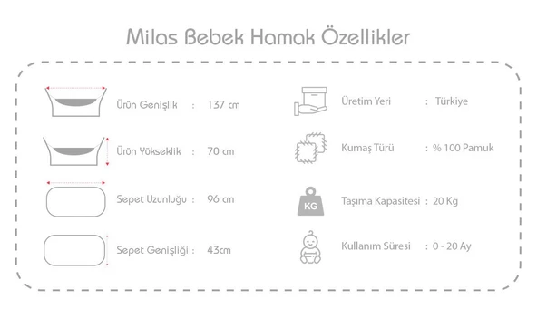 Holmen Marmaris Bebek Hamağı - Ekru - Resim 2