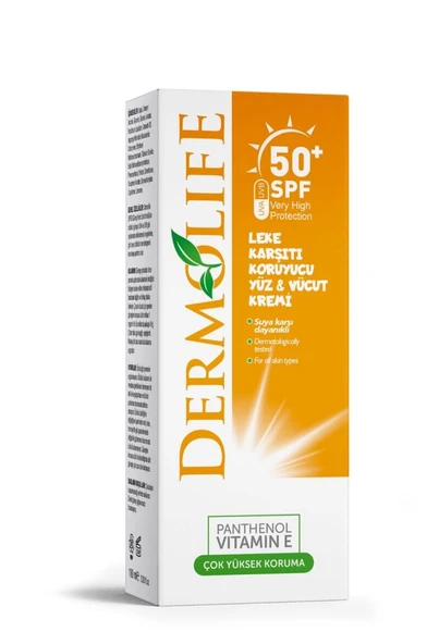 Dermolife Güneş Kremi Leke Karşıtı Koruyucu Yüz & Vücut İçin SPF50 100 ml ürün görseli 1