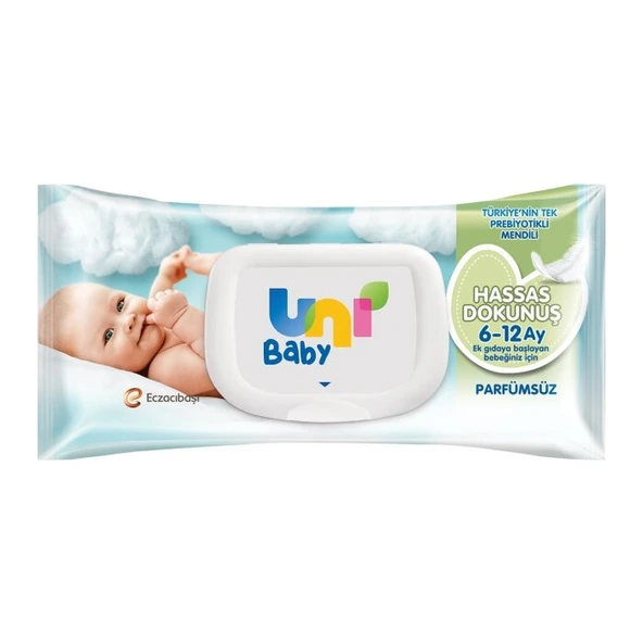 Uni Baby Hassas Dokunuş 6-12 Ay Islak Mendil 52 Yaprak ürün görseli 1