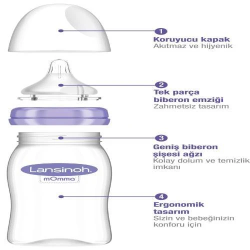 Lansinoh Natural Wave Biberon 160ml ürün görseli 1