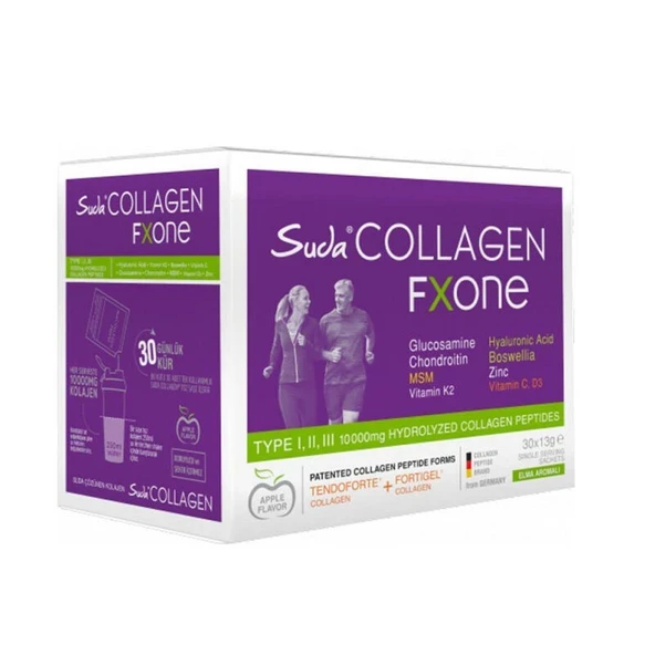 Suda Collagen Fxone Takviye Edici Gıda Elma Aromalı 30 x 13 gr - Toz Saşe ürün görseli 1