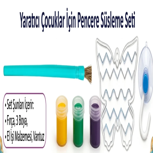 Yaratıcı Çocuklar İçin Pencere Süsleme ve Boyama Seti ürün görseli 1