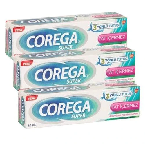 Corega Diş Protezi Yapıştırıcı Krem Tat İçermez 40 gr 3 Adet ürün görseli 1