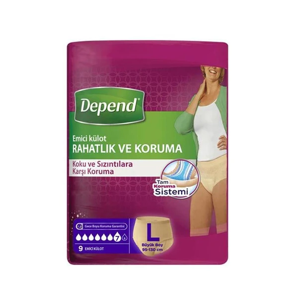 Depend Emici Külot Kadın Large ( Büyük Boy ) 9 Adet ürün görseli 1
