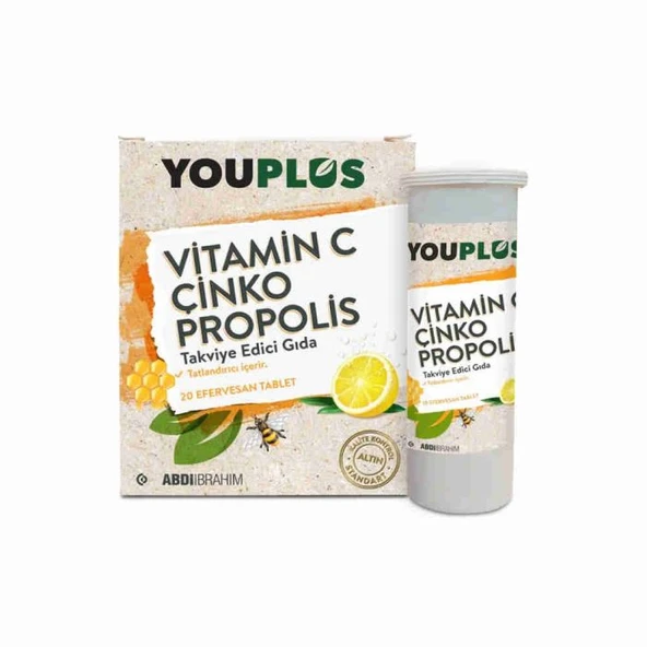 Youplus Vitamin C Çinko Propolis 20 Efervesan Tablet ürün görseli 1