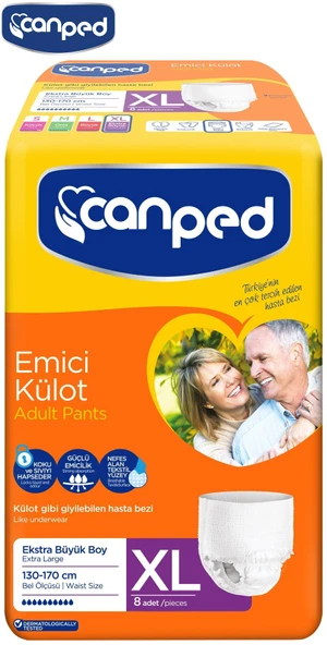 Canped Emici Külot Hasta Bezi Extra Büyük Boy 8 Adet ürün görseli 1