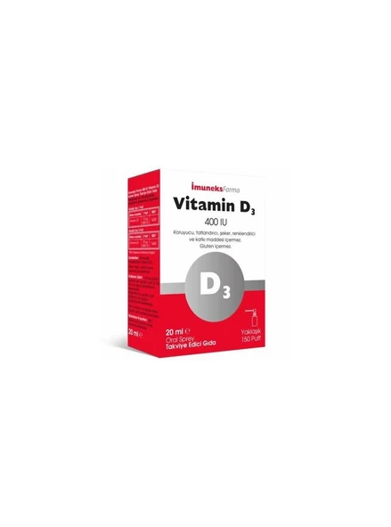 Imuneks Vitamin D3 400 IU 20 ml ürün görseli 1