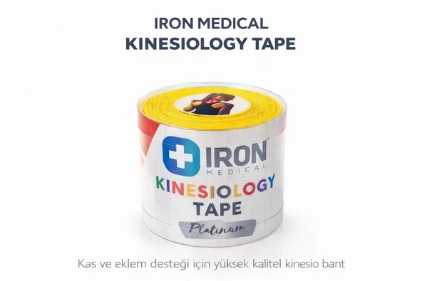 Iron Kınesıo Tape Ağrı Bandı Platinum 5cm x 5 m Ağrı Bandı Sarı ürün görseli 1