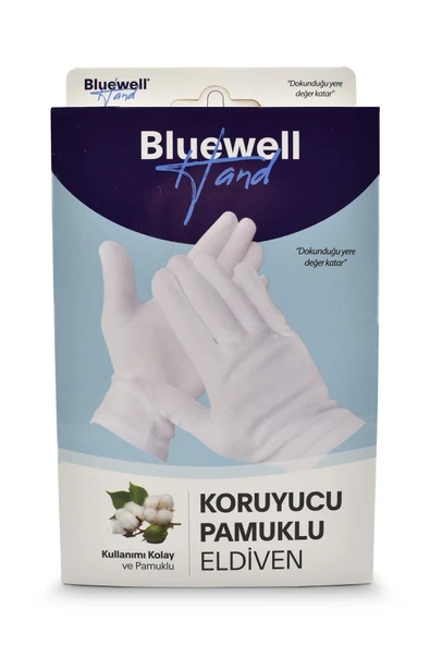 BLUEWELL Pamuklu Koruyucu Egzema Eldiveni %100 Pamuktan Large ürün görseli 1