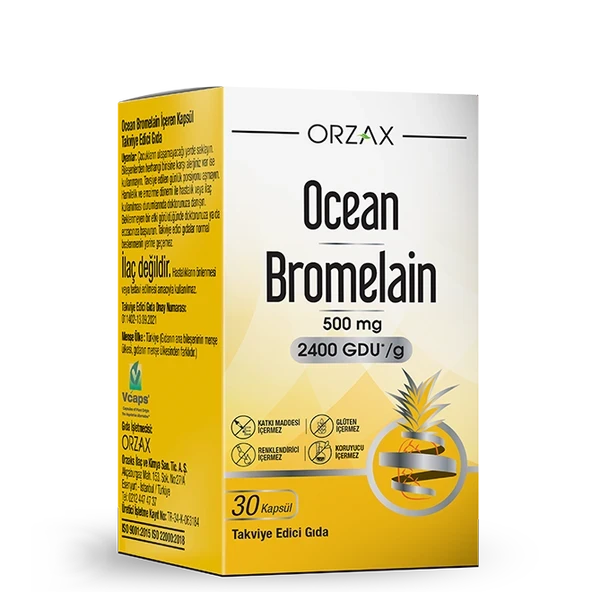 Orzax Ocean Bromelain 500mg 60 Kapsül ürün görseli 1