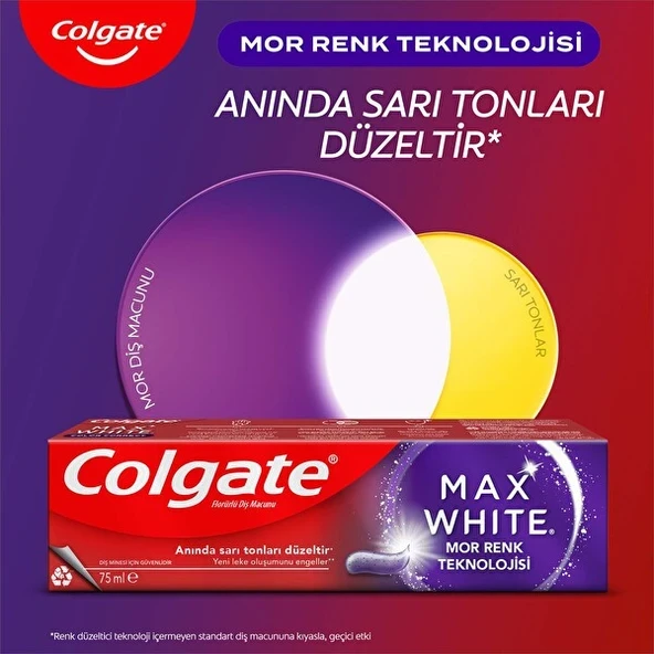 Colgate Max White Purple Diş Macunu 75 ml ürün görseli 1