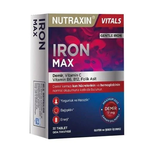 Nutraxin Iron MAX 17 MG 30 Tablet ürün görseli 1