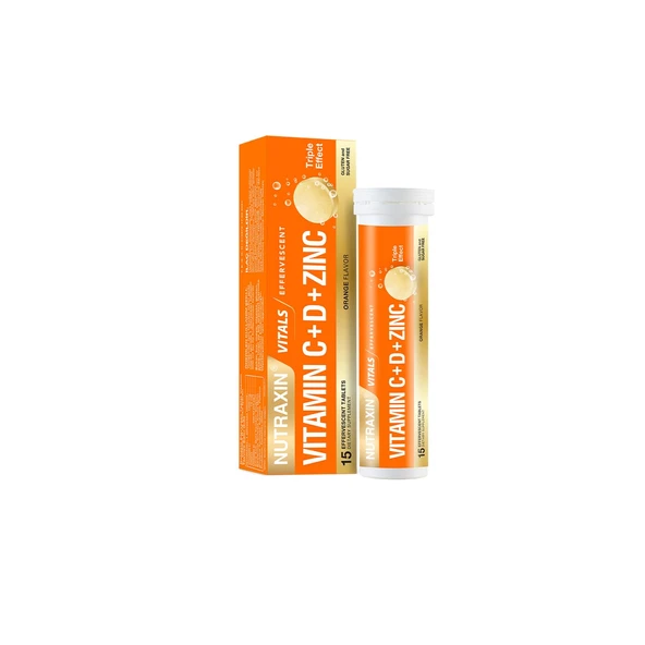 Nutraxin Vitamin C-D-Zinc 15 Efervesan Tablet ürün görseli 1