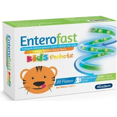 Miraderm Enterofast Kids Probiotic 20 Flakon ürün görseli 1