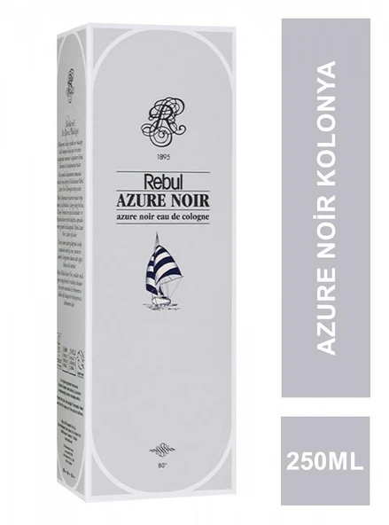 Rebul Azure Noir Cam Şişe Kolonya 250 ml ürün görseli 1