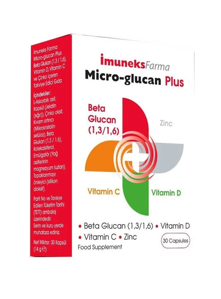İmuneks Micro-Glucan Plus Beta Glukan 30 Kapsül ürün görseli 1