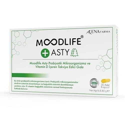 Moodlife Asty Probiyotik ve Vitamin D içeren Takviye Edici Gıda 30 Kapsül ürün görseli 1