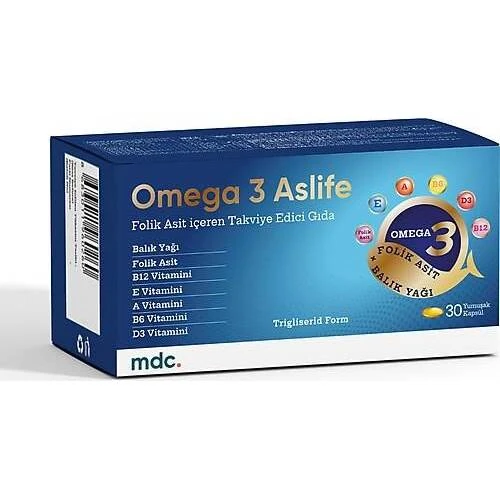 MDC Omega 3 Aslife 30 Softgel ürün görseli 1