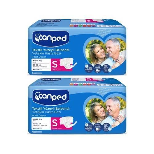 Canped Belbantlı Tekstil Yüzeyli Hasta Bezi Small 30lu -2 adet ürün görseli 1