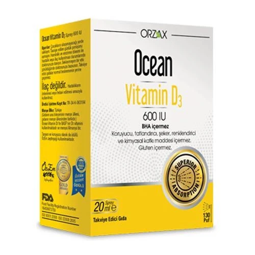 Ocean Vitamin D3 600 IU Sprey 20ml ürün görseli 1