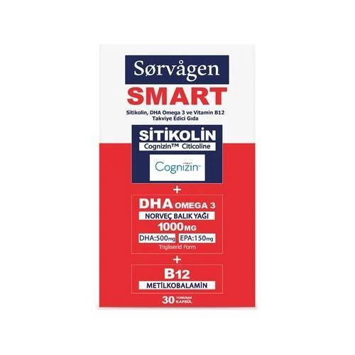Sorvagen Smart Sitikolin DHA Omega 3 ve B12 30 Kapsül ürün görseli 1