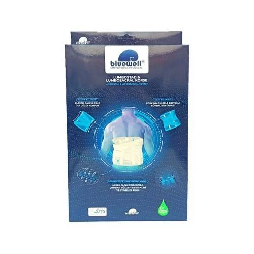 Bluewell Lumbosacral Korse Çelik Balenli 32 cm - Bedensiz ürün görseli 1