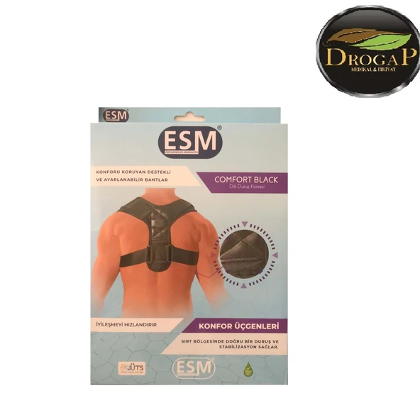 ESM Dik Duruş Korsesi Comfort Black (Bedensiz) ürün görseli 1