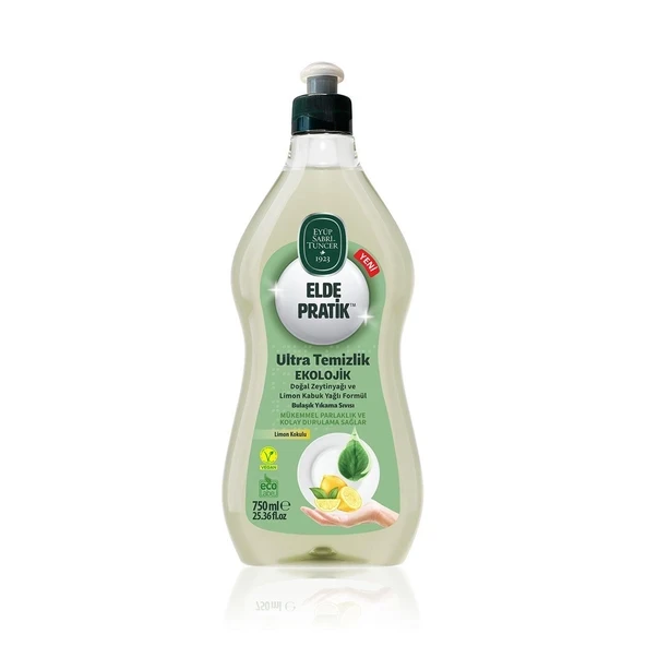 Eyüp Sabri Tuncer Elde Pratik Doğal Zeytinyağı ve Limon Kabuk Yağlı Formül Bulaşık Yıkama Sıvısı 750 ml ürün görseli 1
