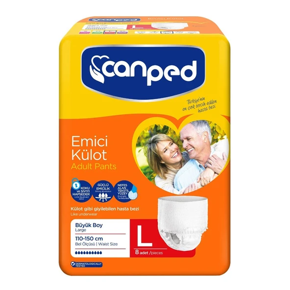 Canped Emici Külotlu Hasta Bezi Büyük 8li ürün görseli 1